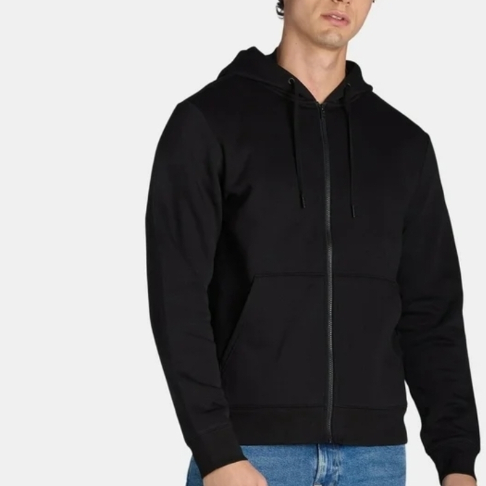 Athletic Works Men's Black Zip-Up Sweater